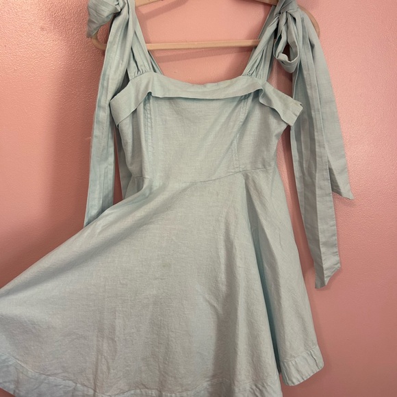 Blue Front A-Line Mini Dress - Picture 1 of 5